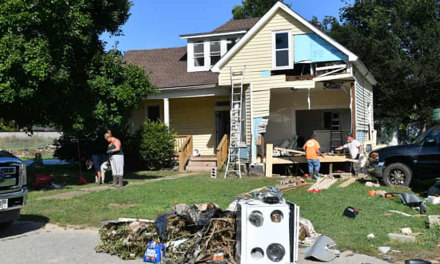 Damage to a house in Waverly.