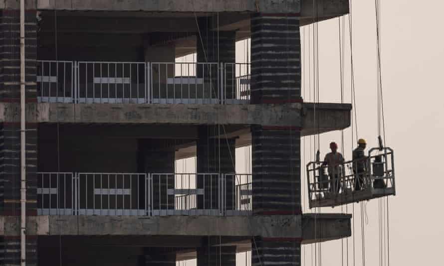 The construction site of a highrise building in Beijing, China.