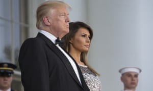 Donald and Melania Trump, before a state dinner with the French president, Emmanuel Macron, and first lady, Brigitte Macron, at the White House.