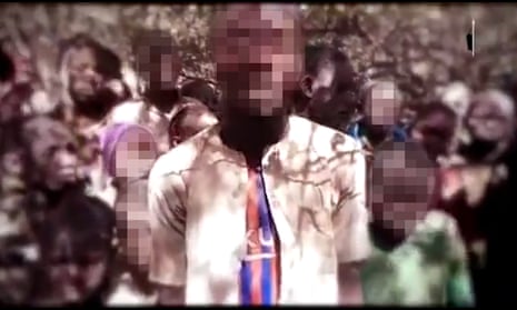 A screengrab of unverified footage purporting to show kidnapped schoolchildren in north-west Nigeria.