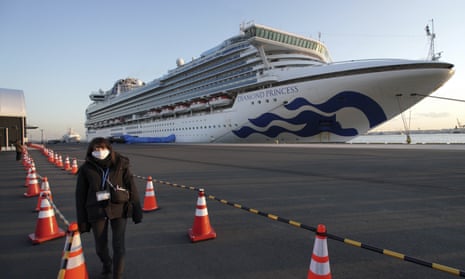 The quarantined cruise ship Diamond Princess at Yokohama port, Japan, on 10 February.