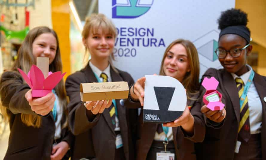 The winning team from Heckmondwike Grammar School with the Sow Beautiful seed bomb
