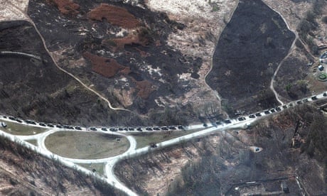 Part of a military convoy in southern Ivankiv, Ukraine.