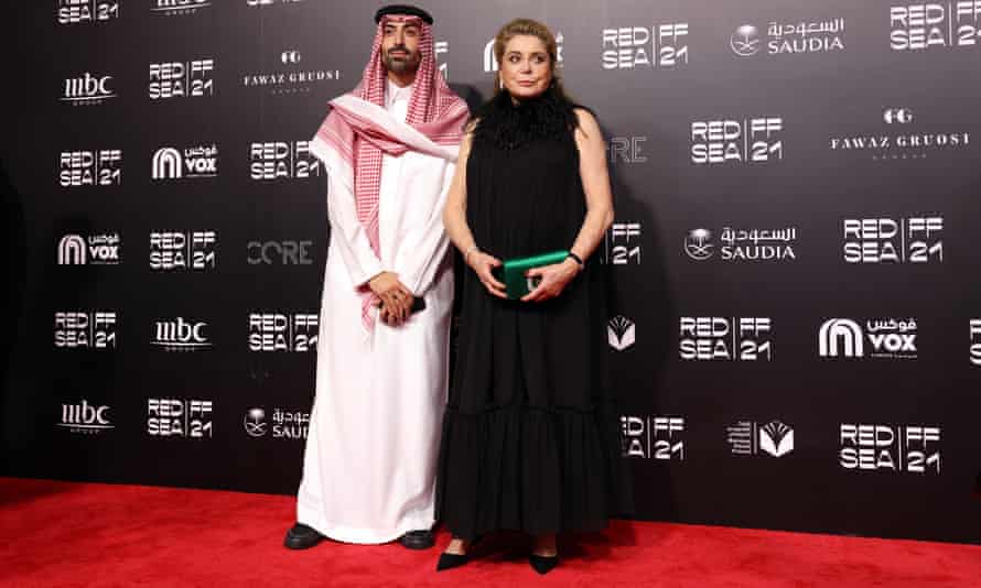 Saudi Mohammed Al Turki and Catherine Deneuve at the festival.
