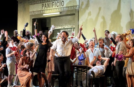 Bryan Hymel, centre, and cast in Cavalleria rusticana at the Royal Opera House.