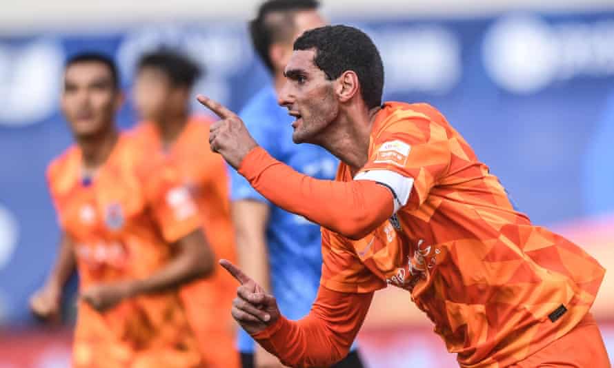 Marouane Fellaini Scores Eight Minute Headed Hat Trick After Covid 19 Recovery Marouane Fellaini The Guardian Fellaini World Cup 2022