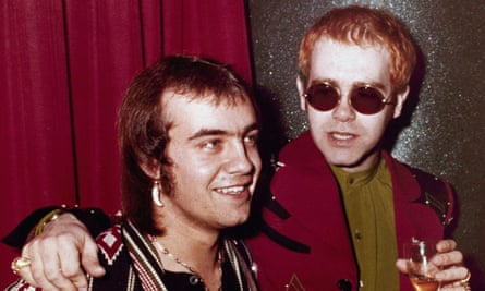 Bernie Taupin, right, with Elton John.