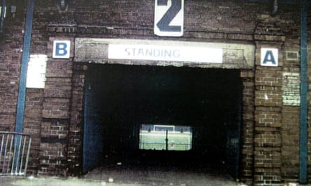 The tunnel at the Leppings Lane end of Sheffield Wednesday’s Hillsborough ground.
