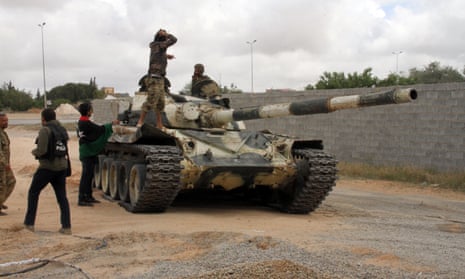 A tank of the UN-backed GNA in Tripoli, Libya