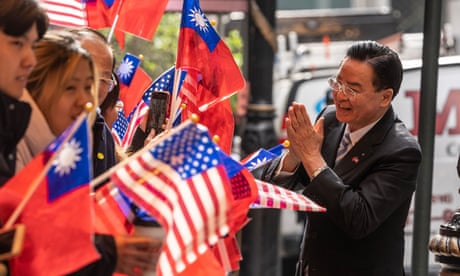 Joseph Wu speaks at a news conference in Taipei, Taiwan, in March 2023