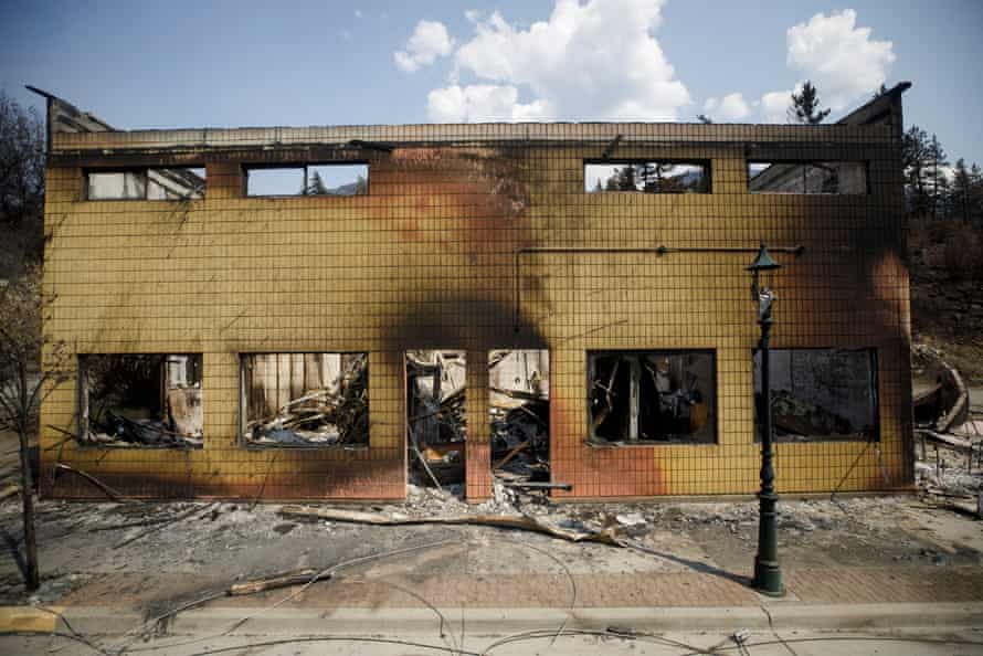 A burned out building in Lytton
