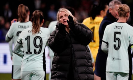 Emma Hayes after the Women’s Champions League group stage match between Paris FC and Chelsea at the Stade Sébastien Charléty
