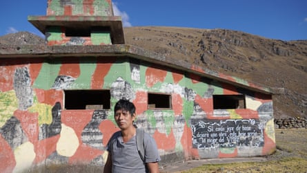 Lurgio Gavilán, 48, revisiting a deserted army base in Razahuillca, near Huanta, Ayacucho, where he was posted as a teenage soldier in the 1980s.