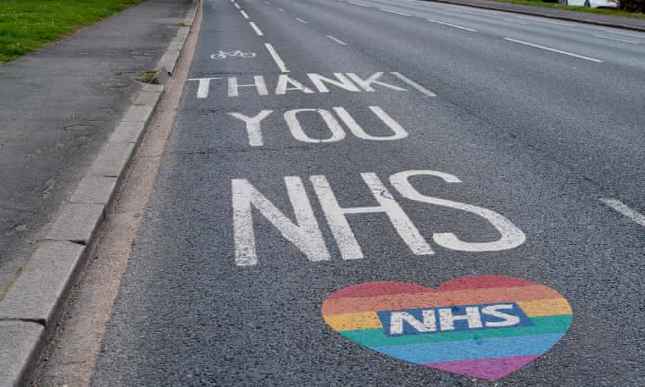 The Thank You NHS sign on the A4 in Cippenham, Slough