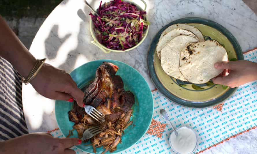 Pork tacos: ‘I learned how crucial it is to give salt the time to distribute itself and diffuse,’ says Samin. ‘It’s why we salted our meat the night before cooking at Chez Panisse.’