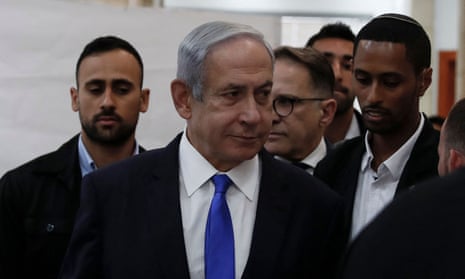 Benjamin Netanyahu arrives at court in Jerusalem