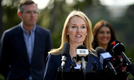 Women’s safety minister Natalie Ward speaks to the media during a press conference at Parramatta Park