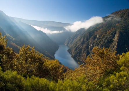 Sil river canyon in Orense, Spain. Beautiful nature place located in Galicia, Spain.