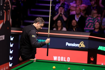 Frustration for Ronnie O’Sullivan during his match against John Higgins