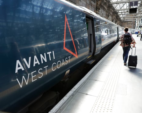 An Avanti West Coast train carriage with an open door at a station platform