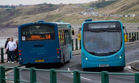 Buses on the North Yorkshire coast between Saltburn-by-the-Sea and Whitby.