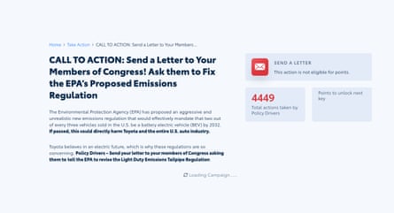 screengrab of letter to Toyota workers