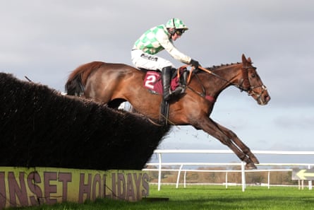 Celebre D’Allen leaping over a hurdle