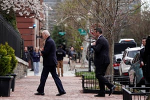 US President Joe Biden seen attending church in Washington where he denied calling for a regime change in Russia.