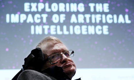Stephen Hawking at the opening of the Leverhulme Centre for the Future of Intelligence on Wednesday.