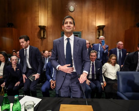 Kevin Warsh, Donald Trump's nominee to be next chair of the Federal Reserve, at the end of a Senate banking committee confirmation hearing on 21 April.