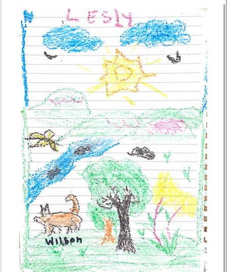 A drawing by one of the rescued children.