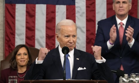 Joe Biden delivers the State of the Union address to a joint session of Congress at the US Capitol.