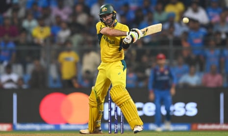 Glenn Maxwell plays a shot during his remarkable innings