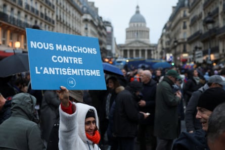 A demonstration against antisemitism, organised by the French Parliament in November 2023.