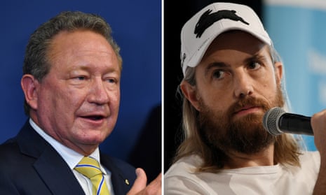 Composite of Mike Cannon-Brookes and Andrew Forrest. 2023.