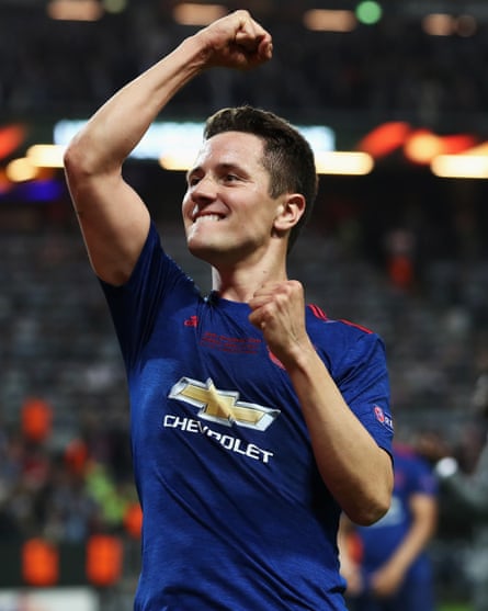Ander Herrera celebrates after United’s victory