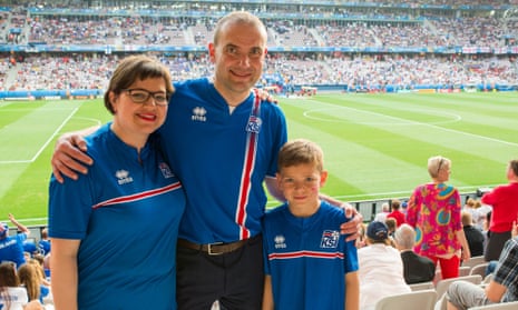 Gudni Johannesson, his wife Eliza Reid, and son Duncan, in Nice for the Iceland vs England match. 