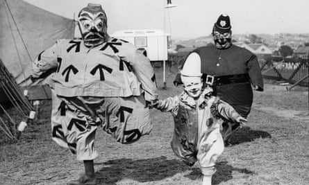 Clowns from the Bertram Mills Circus in Plymouth, 1936.