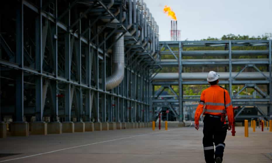 File photo of the Queensland Curtis Liquefied Natural Gas project site in Gladstone, Australia