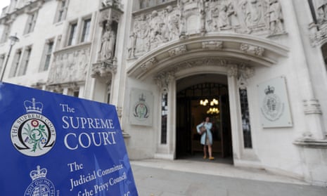 The entrance of the supreme court in London