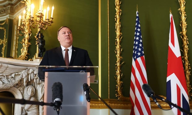 Mike Pompeo during his visit to the UK.