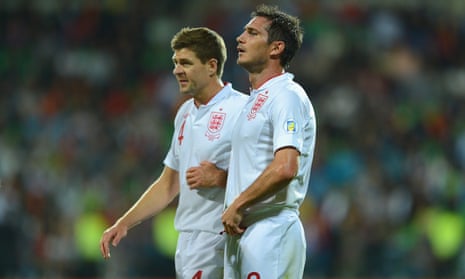 Steven Gerrard and Frank Lampard on England duty in Moldova in 2012.