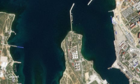 An April satellite image of a fuel depot in Sevastopol, Crimea