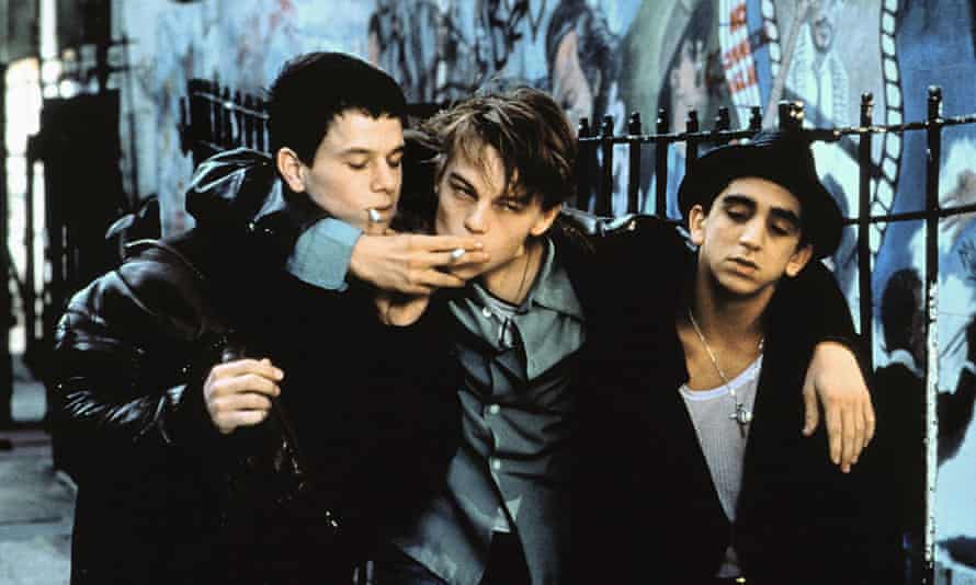 Hangin' Tough... Wahlberg (left) with Leonardo DiCaprio and James Madio in The Basketball Diary.