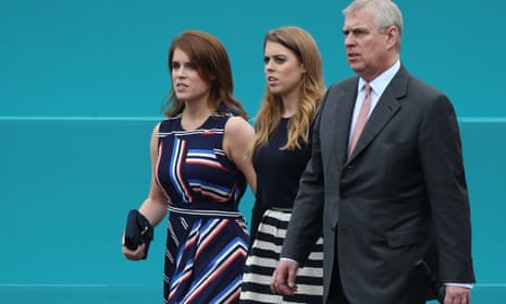 Princesses Eugenie and Beatrice with their father, Prince Andrew.