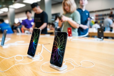 iphones on display at an apple store in shanghai summer 2019