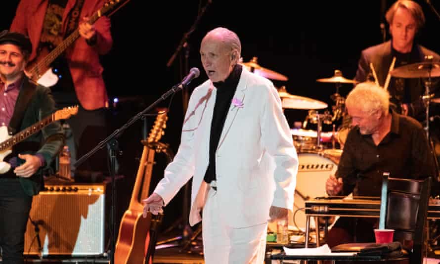 Michael Nesmith taking part in the Monkees farewell tour in Los Angeles last month.