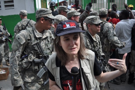 ‘It’s making sure people can be heard’ … Goodman reporting in Haiti after the 2010 earthquake.
