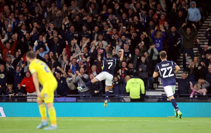 Scotland's John McGinn celebrates his team's first goal of the game.