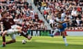 Cyriel Dessers fires in a shot during Rangers’ goalless draw against Hearts